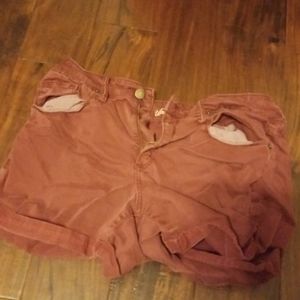 Red High-Rise Shorts